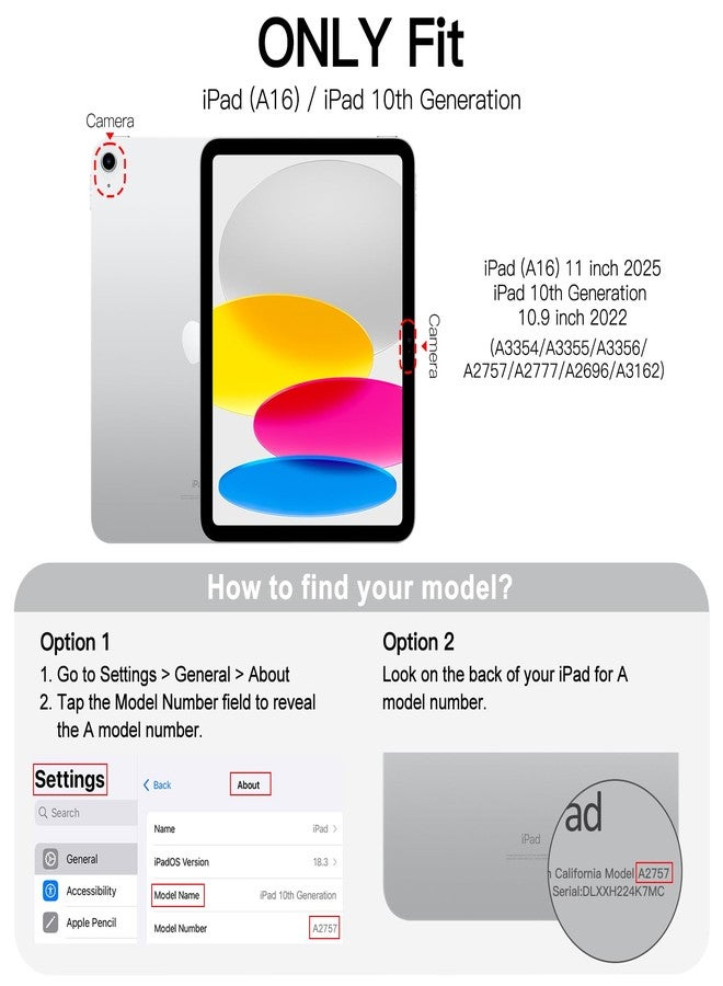 جي تيك جراب JETech غير اللامع لجهاز iPad (A16) الجيل الحادي عشر/العاشر (2025/2022) مع حامل قلم، غطاء خلفي شفاف غير لامع رفيع لحماية الجهاز اللوحي (أبيض) - Image 2